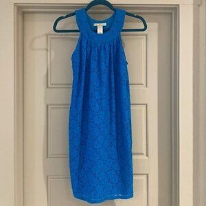 𝅺LAUNDRY by Design Blue Flower Eyelet Dress